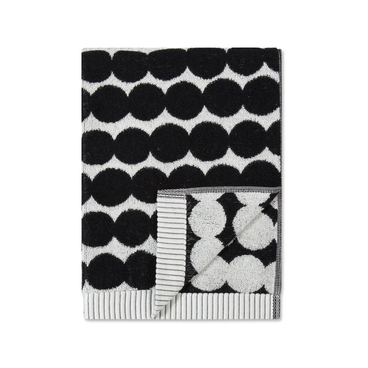 Marimekko - Räsymatto Handtuch 50 x 70 cm, weiss / schwarz