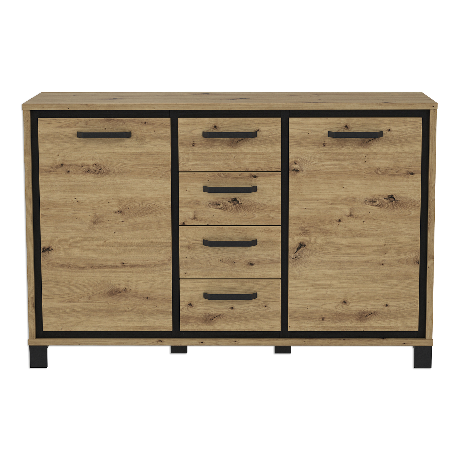 Sideboard - Artisan Eiche-Schwarzeiche - 4 Schubkästen