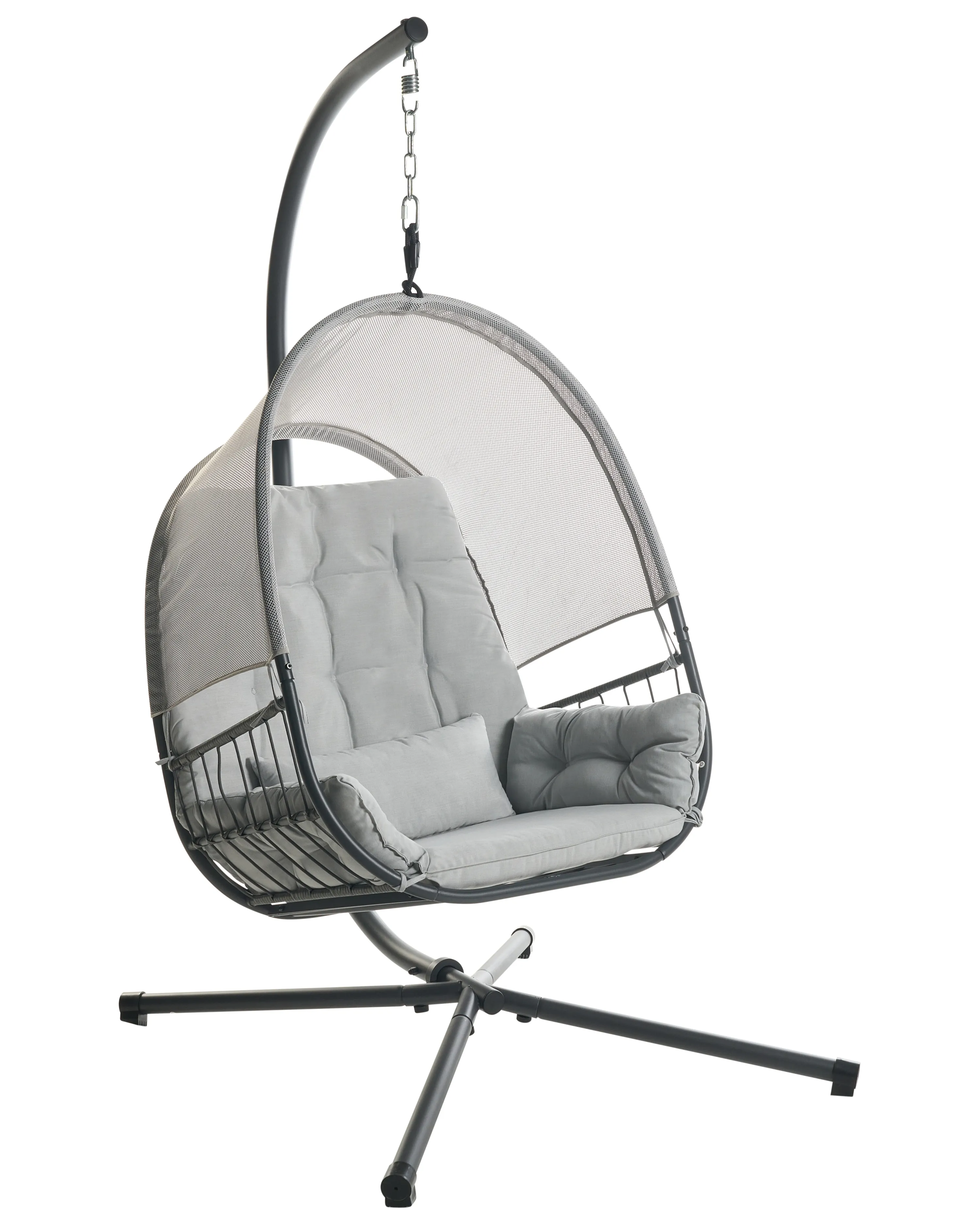 Hangstoel met standaard ALVIANO Stof Lichtgrijs