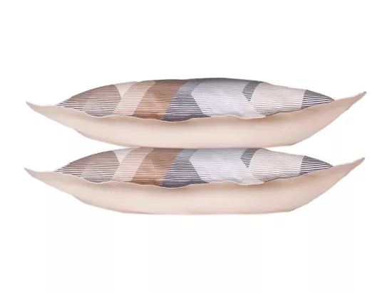 Lot de 2 Taies d'oreiller satin de coton imprimé Helix Brown