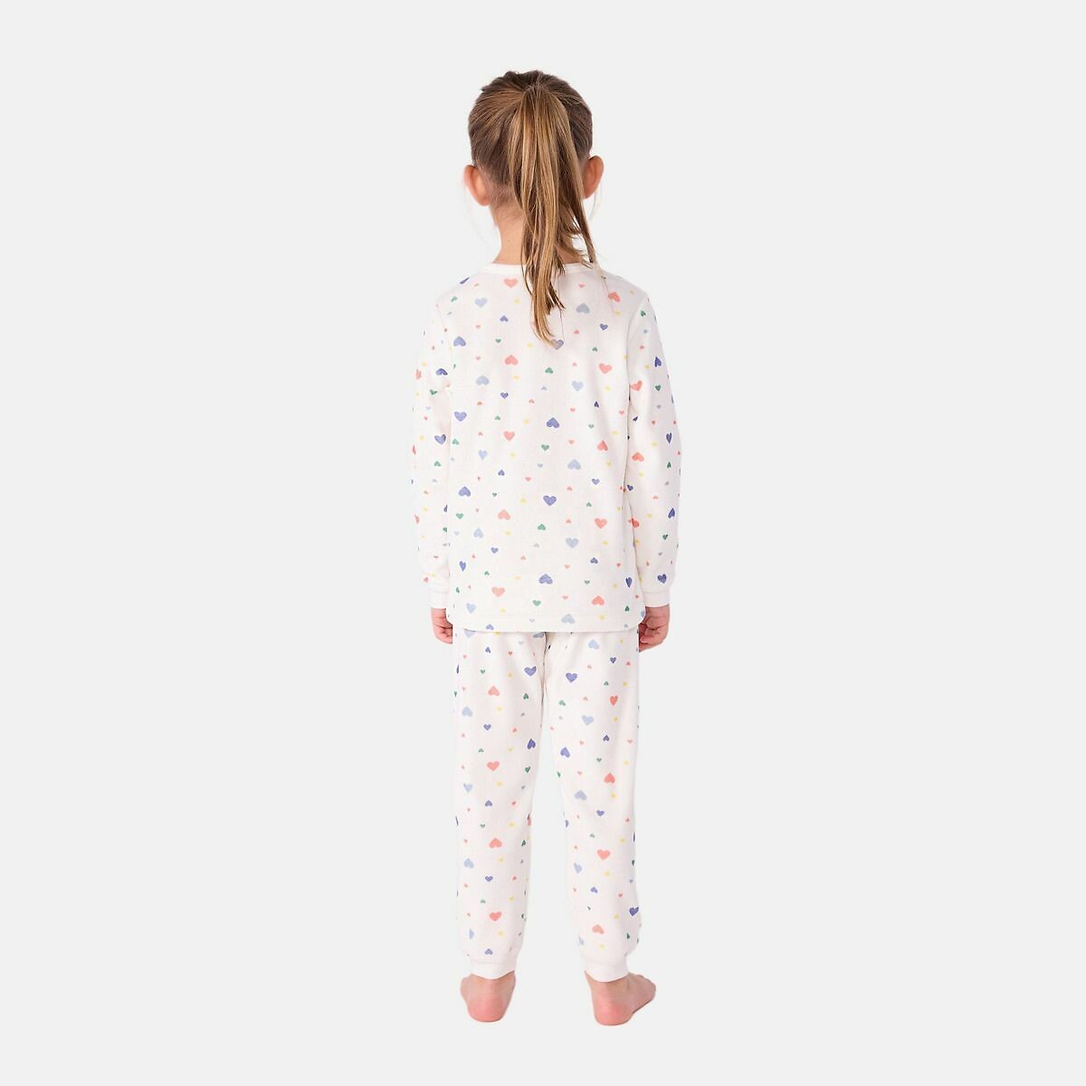 PETIT BATEAU<br>Pijama infantil de veludo com estampa de coração