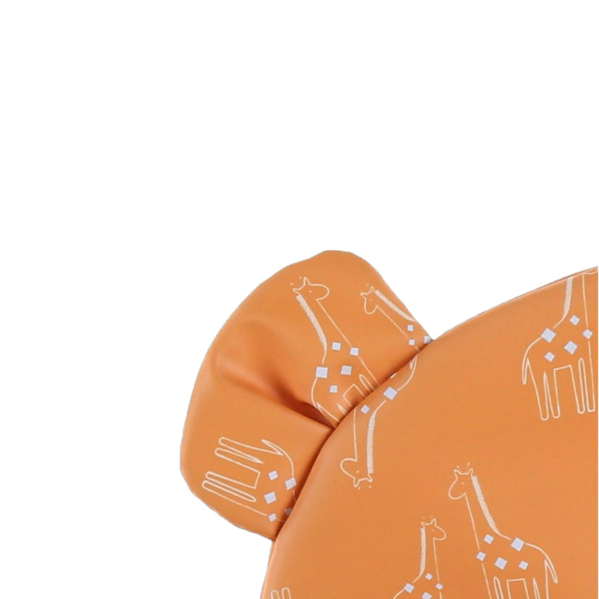 Réhausseur de chaise en toile déperlante imprimé girafes - Ocre