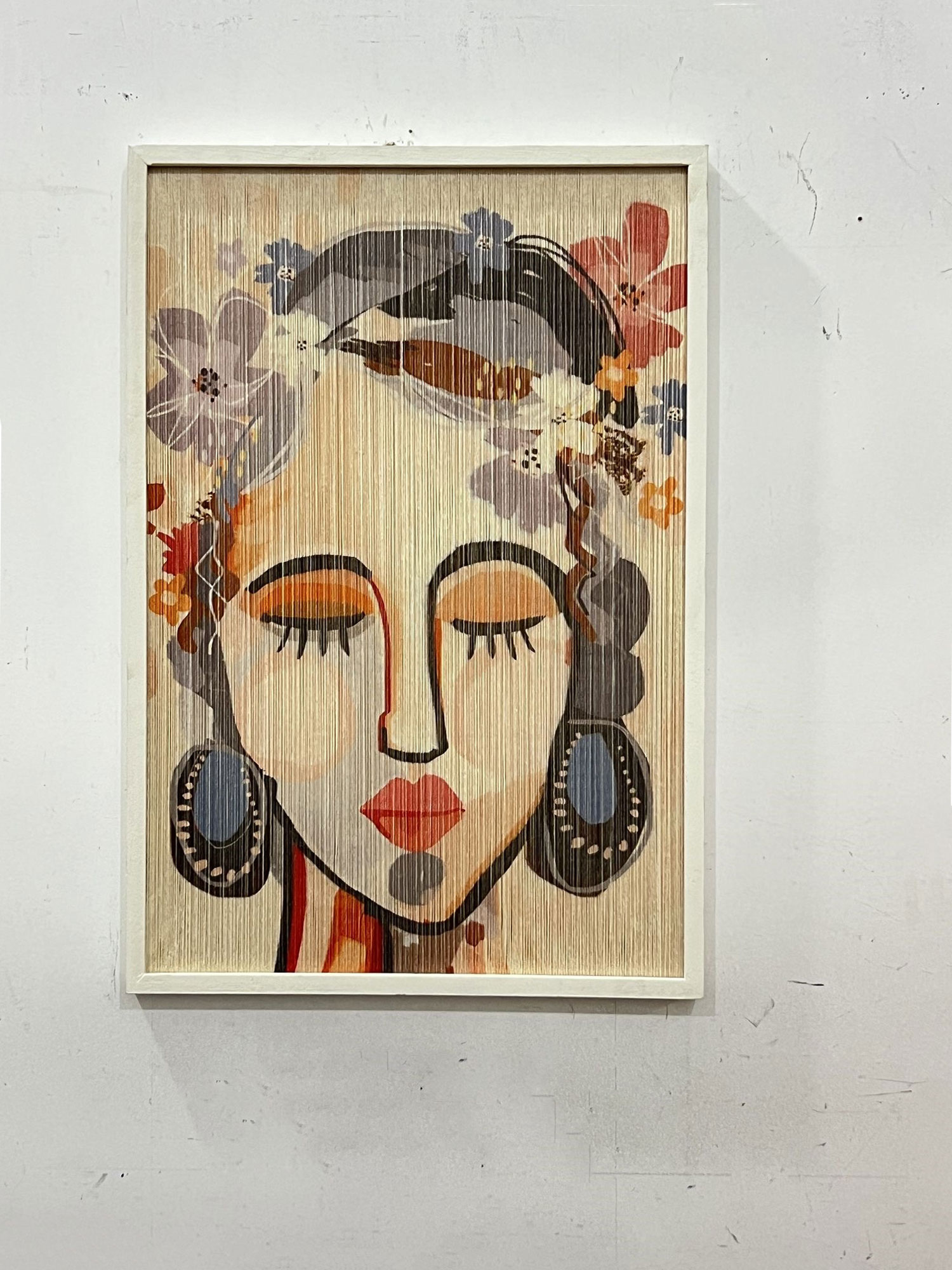 Wandbild 'La Dame', in Holzrahmen, H 74 cm, B 50 cm, L 2,5 cm von fischer's lagerhaus
