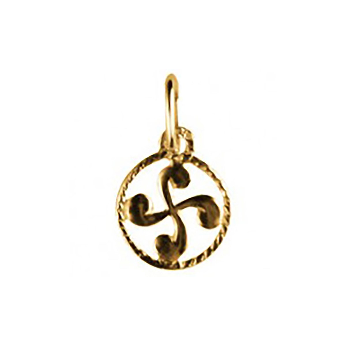Pendentif croix basque cerclée 10x11mm