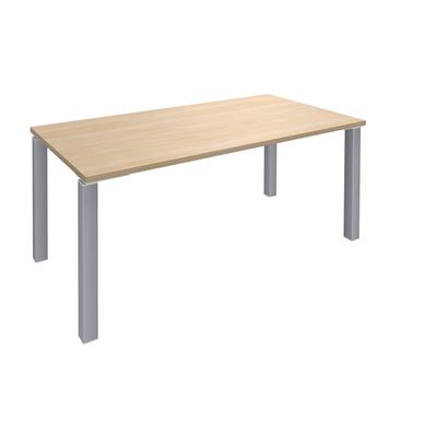 Bureau droit EXPRIM - L120 cm - Plateau imitation Chêne clair - Pieds alu