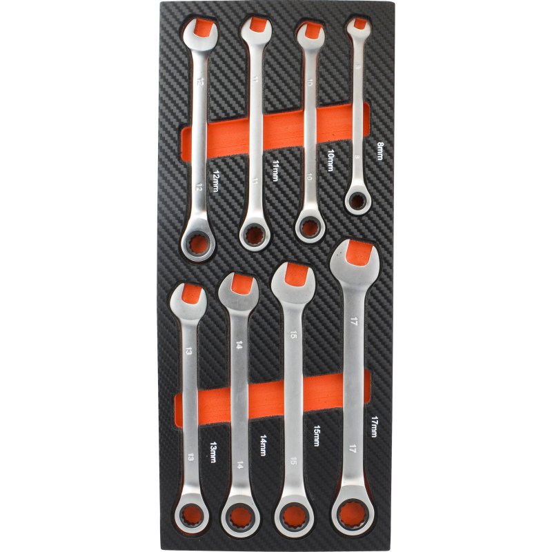 Module 8 clés mixtes à cliquet pour servante d'atelier