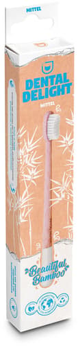 DENTAL DELIGHT Beautiful Bamboo Zahnbürste BLAU/WEISS/SCHWARZ/PINK