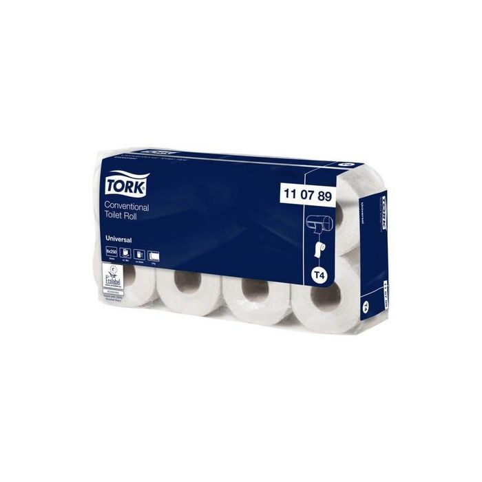Tork 110789 Traditioneel Toiletpapier T4 wit 2-laags pak à 8 rol (110789.1)