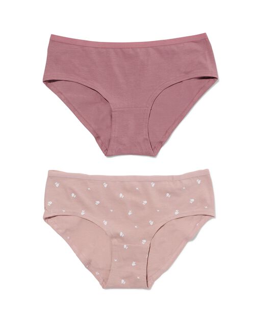 2 hipsters femme coton stretch rose