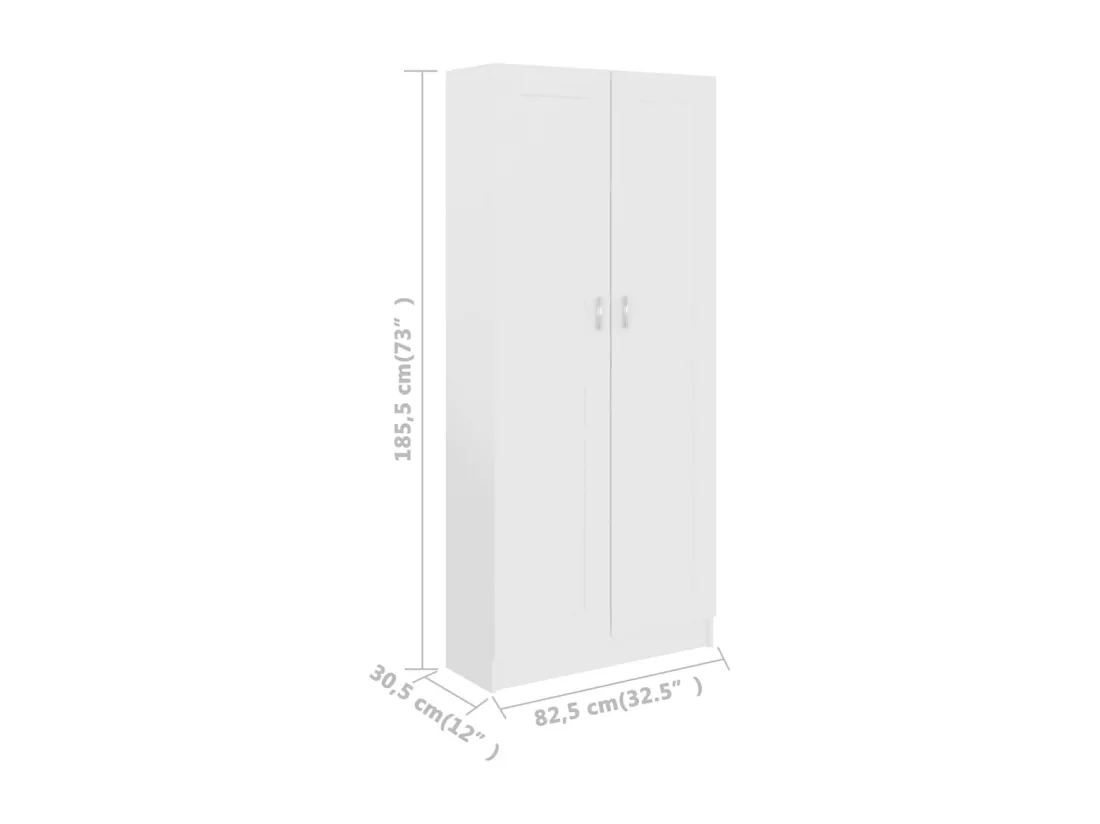 Bibliothèque Blanc 82,5x30,5x185,5 cm Bois d'ingénierie