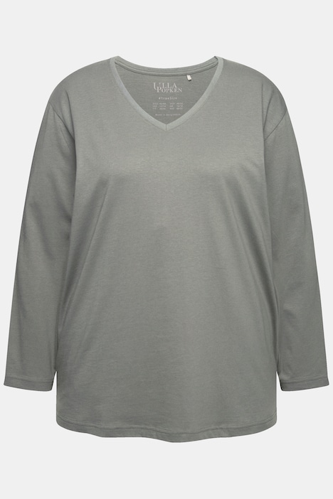 Shirt, V-Ausschnitt, Relaxed, Langarm
