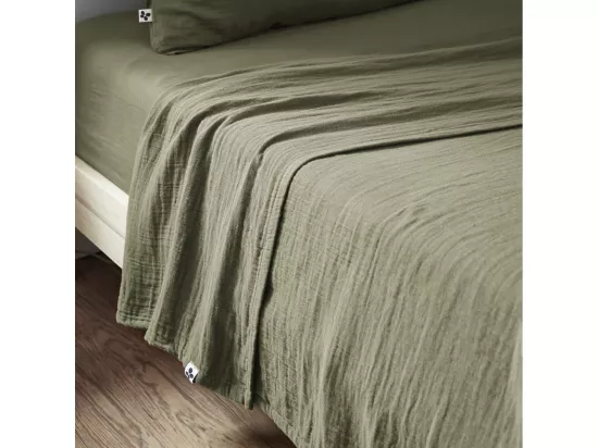 OUREA - Drap Plat 270x300cm Gaze de Coton Romarin