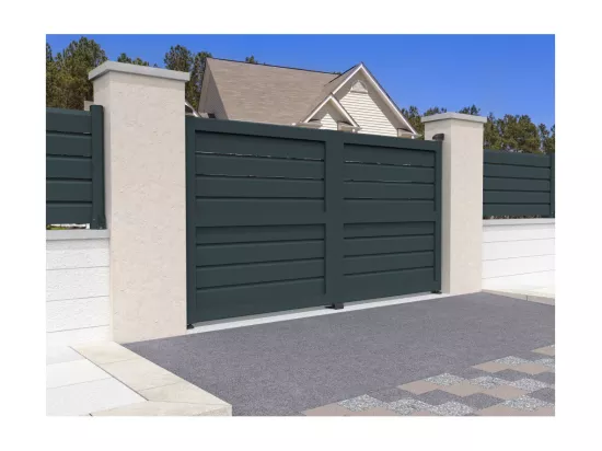 Portail battant brise-vue NAFASI 4000x1880mm (Gris anthracite)