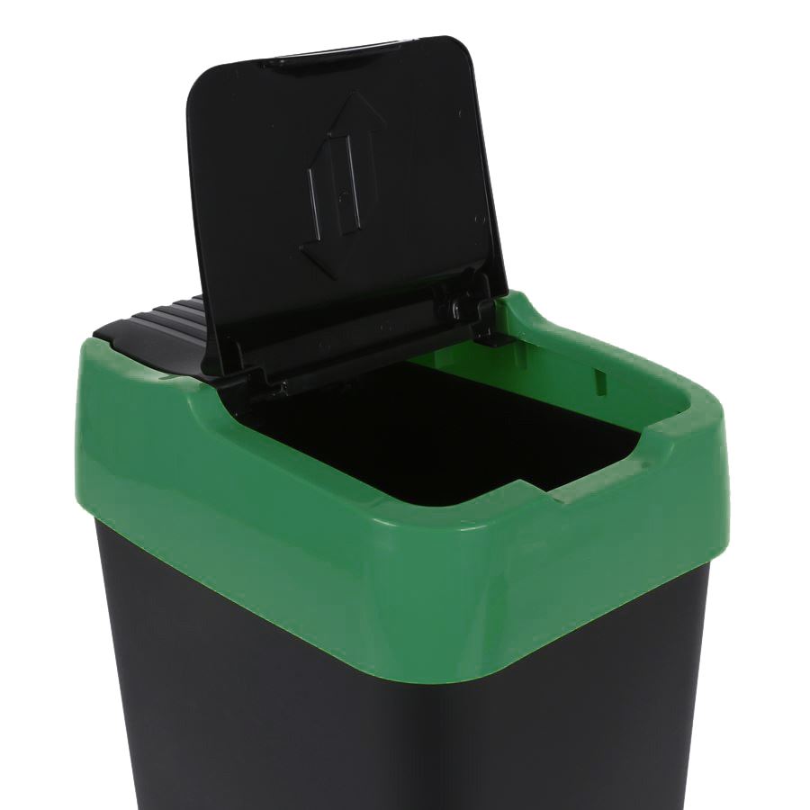 Abfalleimer mit Schwingdeckel 60L Grün