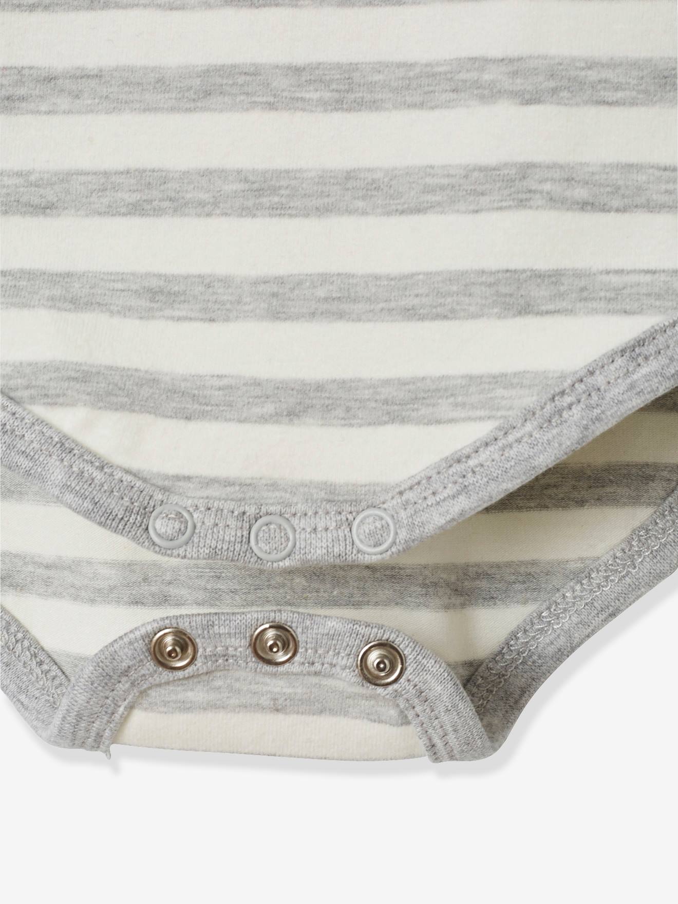 Conjunto de 2 bodies com gola alta e mangas compridas para bebê, cor azul escuro lisa.