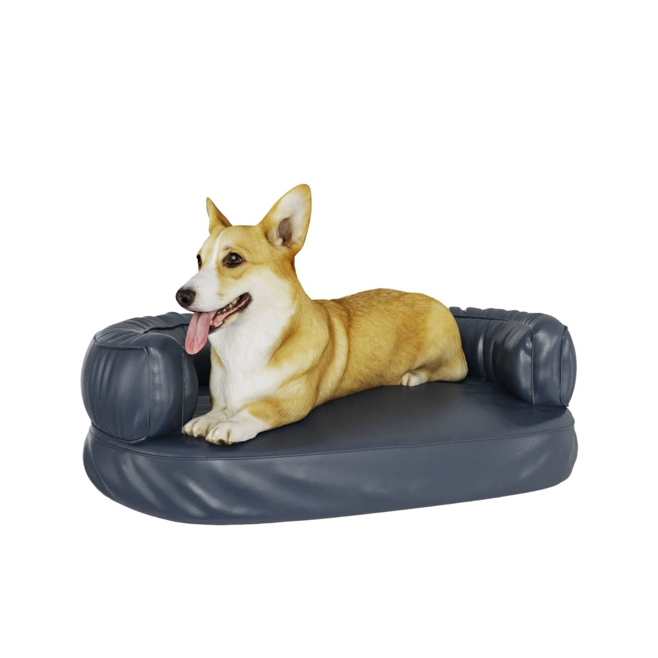 VidaXL Hundebett Ergonomisch Kunstleder blau S