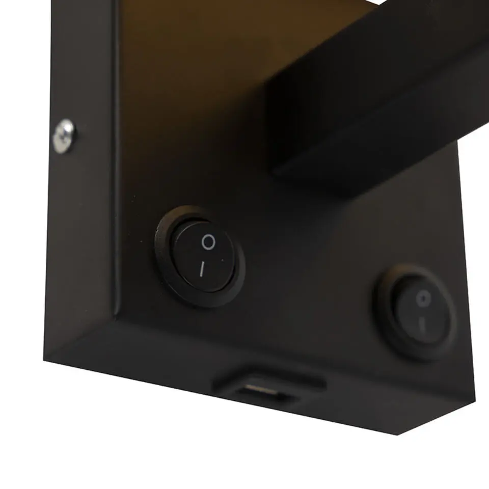 Qazqa wandlampen zeno zwart e27