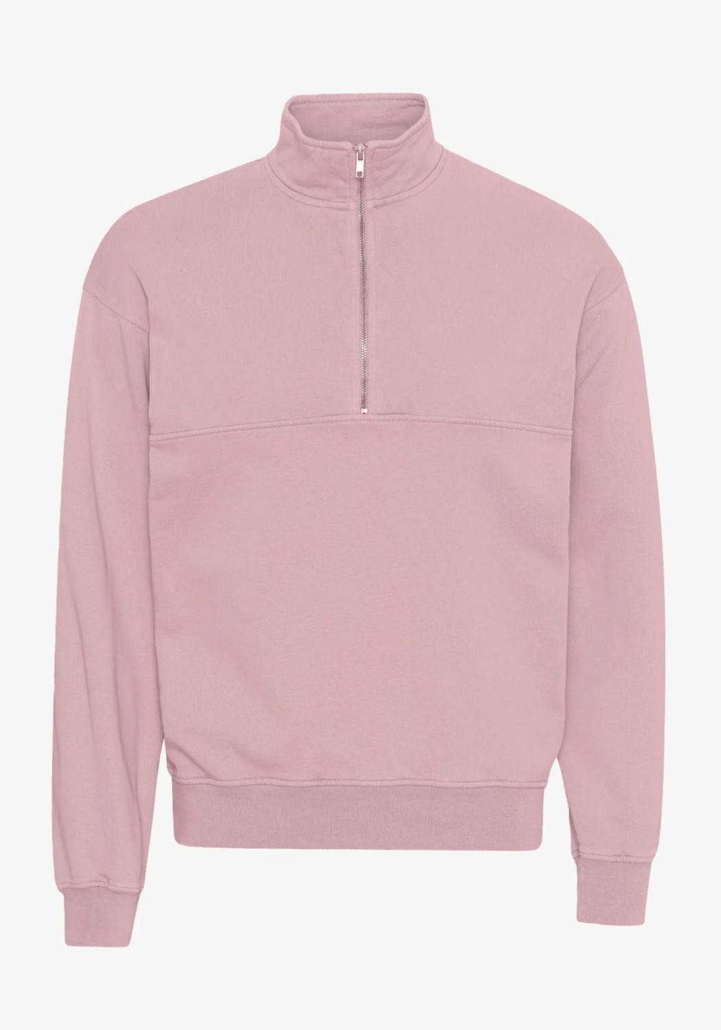 Colorful Standard Quarter-Zip Sweatshirt Faded Pink