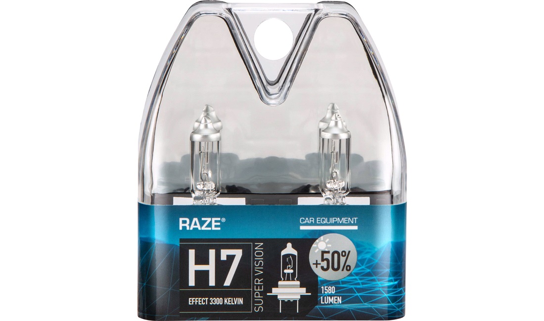 Pæresæt H7 Super Vision +50% - RAZE