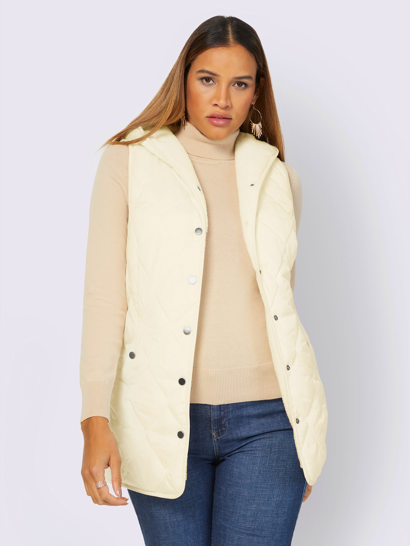 Gilet matelassé coupe longue mode