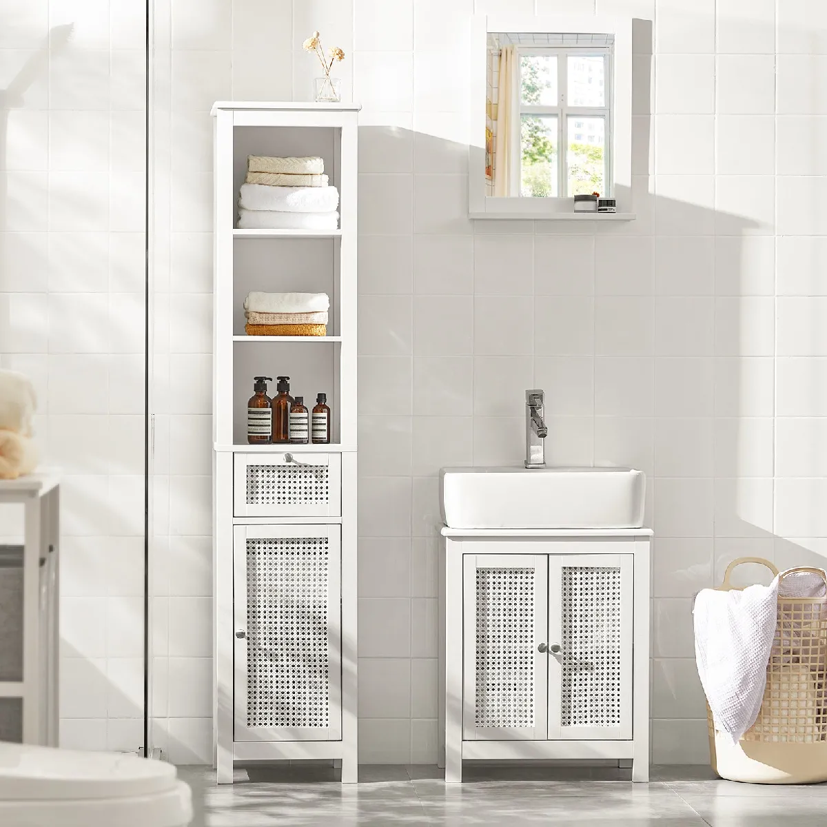 SoBuy BZR35-W Meuble sous-Lavabo Blanc