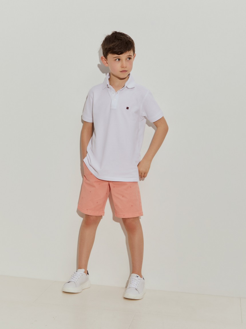 Polo de manga curta 100% algodão