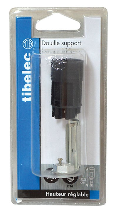 Supports bougies E14 2A 250V 60W femelle pas 10x1 H.85/105mm