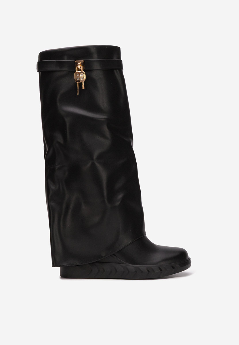 Bottes compensée femme noires Ipira