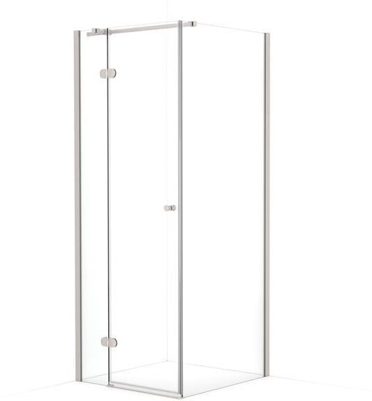 Amber Douchecabine | 80x80 cm Rvs Helder glas Draaideur Vierkant