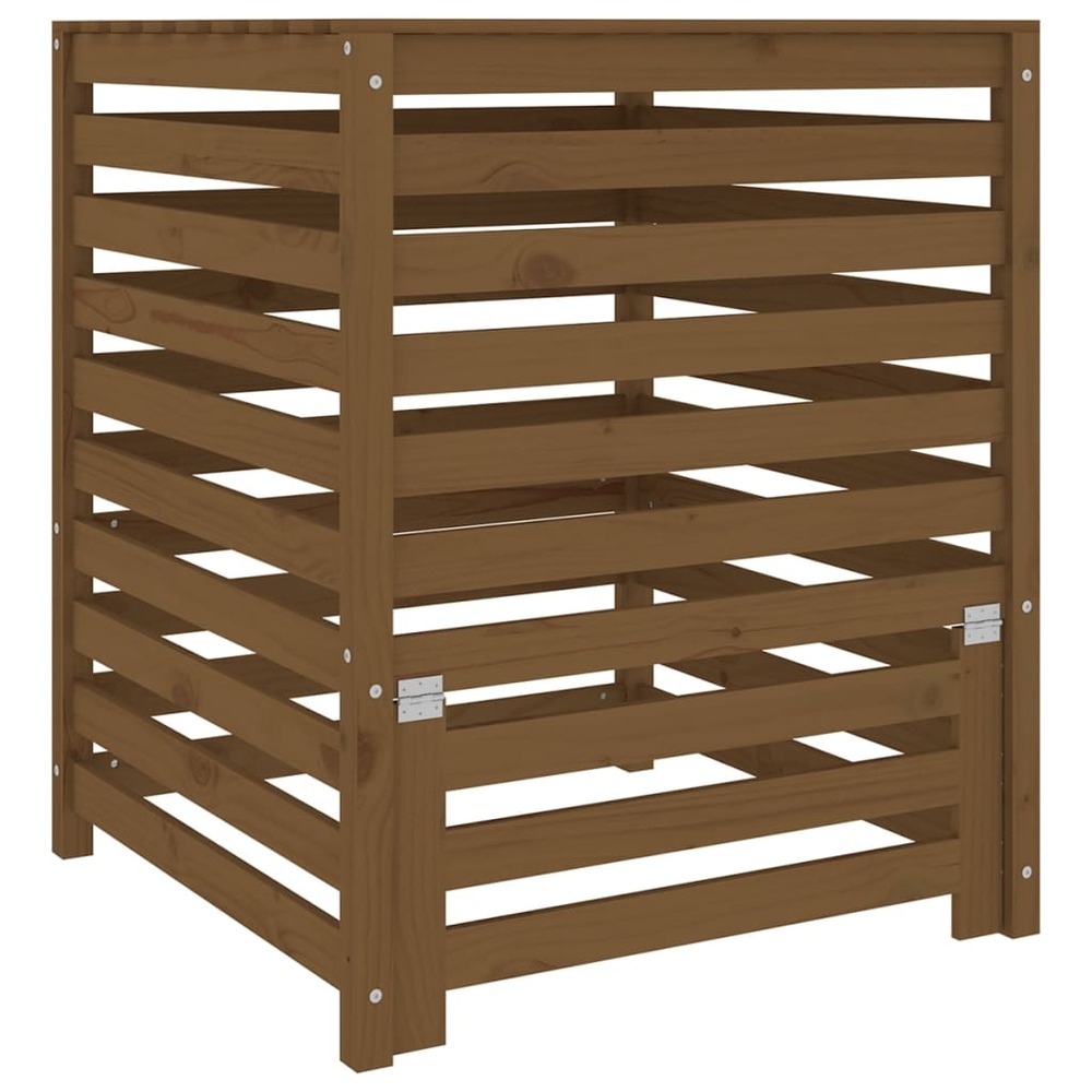 Composteur marron miel 82,5x82,5x99,5 cm bois massif de pin