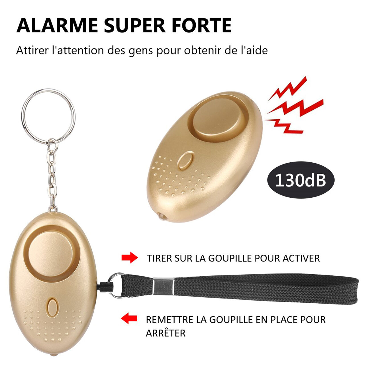 Onamaste Alarme dissuasive dorée