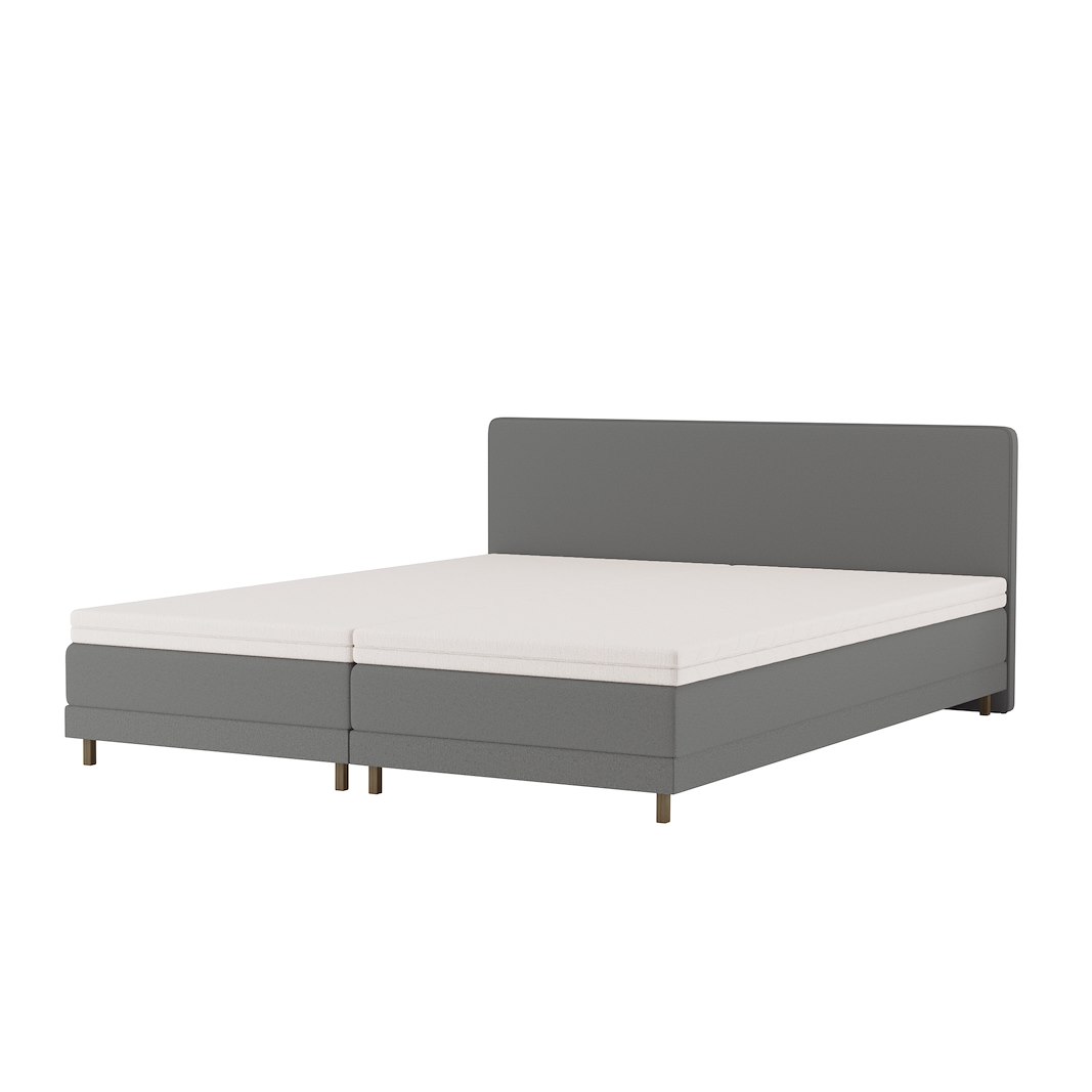 Premium 14 regulerbar seng 180x200 cm Tekstil Storm 97 mørk grå, fast/fast, Premium 14 overmadrass med røkfarget 15 cm ben, gavl selges separate.