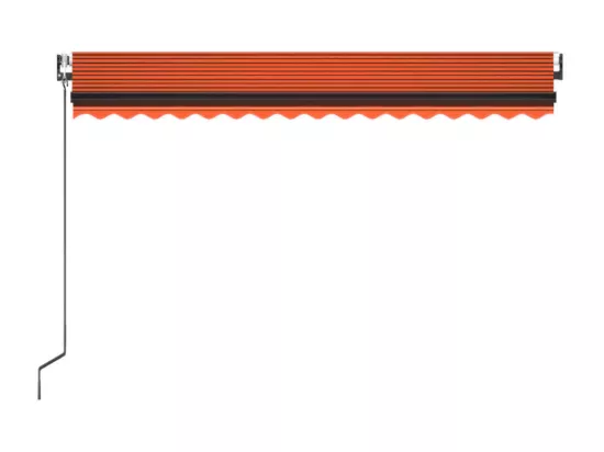 Auvent automatique capteur de vent LED 400x350 cm Orange marron