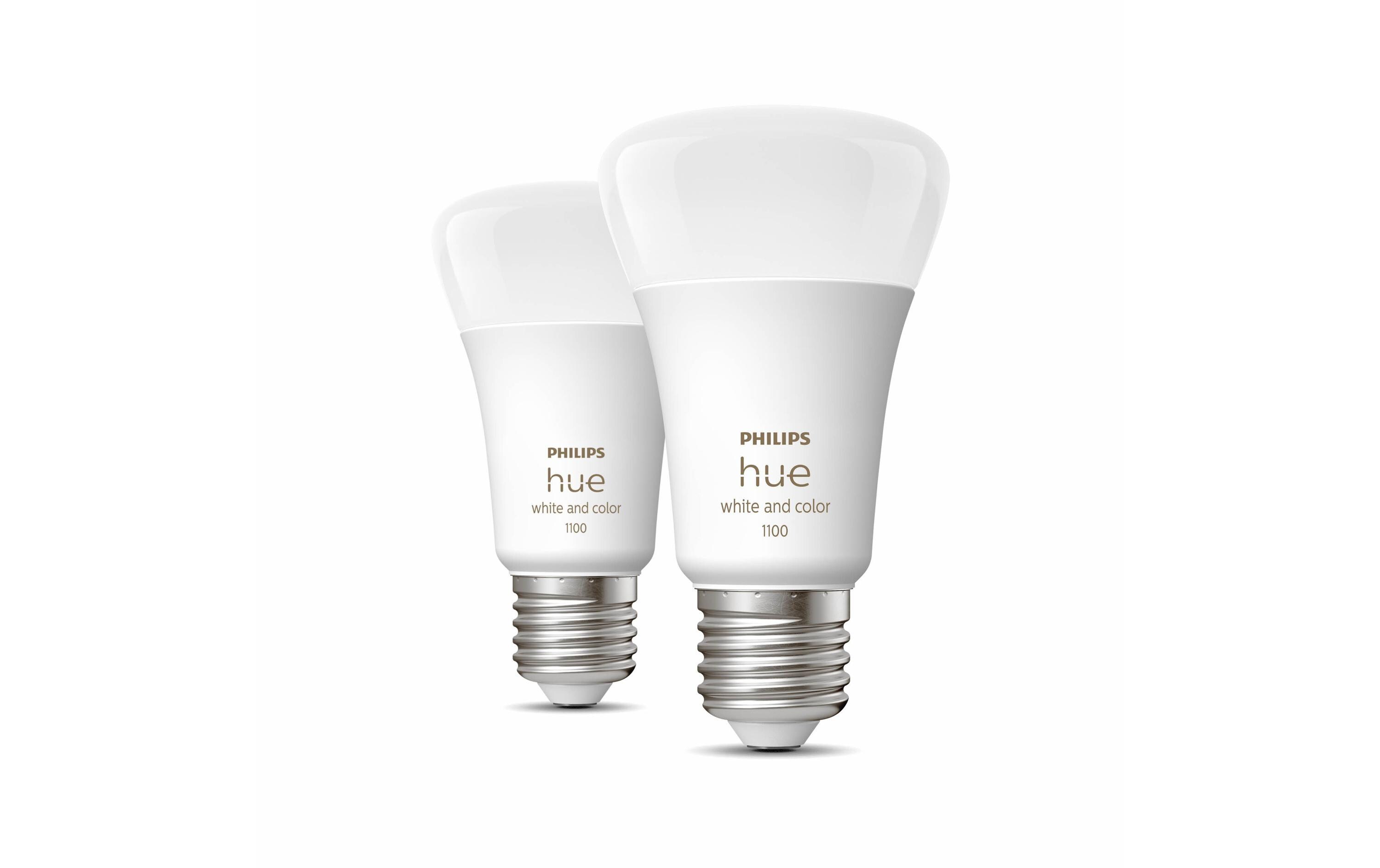 Leuchtmittel White & Col. Amb. E27 Doppelpack 2 x 1100 lmPer Bluetooth steuerbares Hue E27-Leuchtmittel