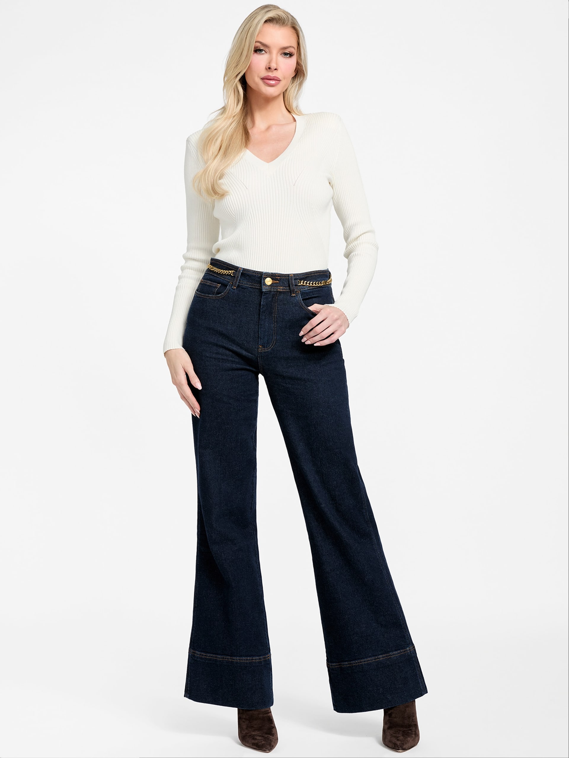 calça jeans Marciano de pernas largas