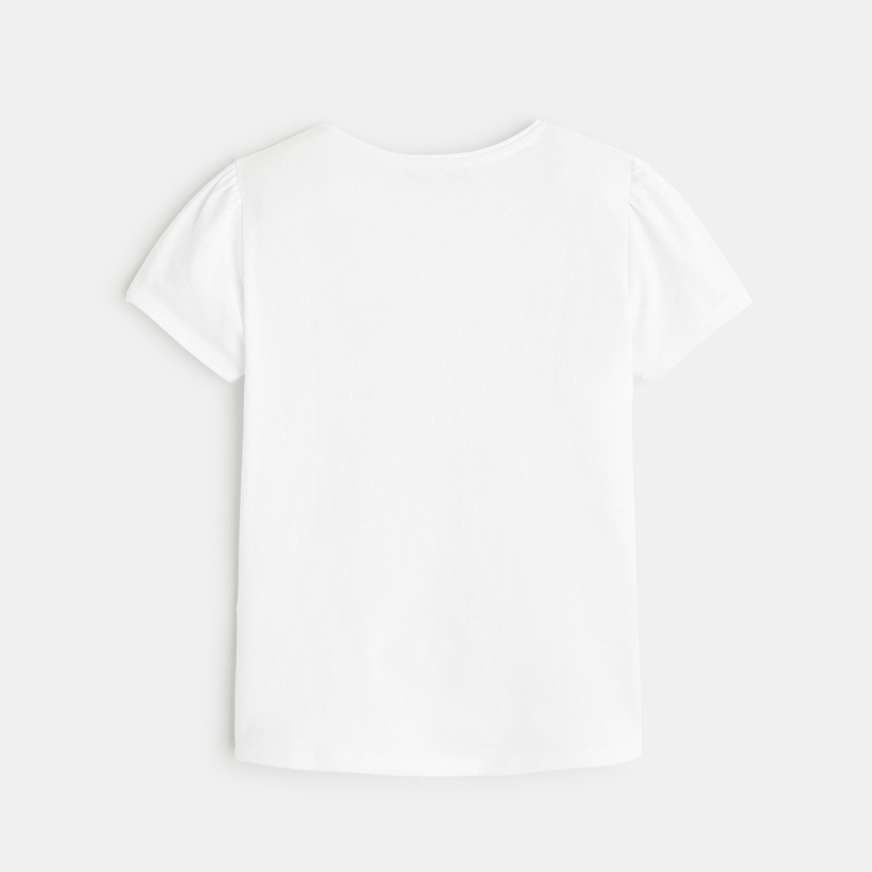T-shirt à sequins magiques motif cœur rose fille