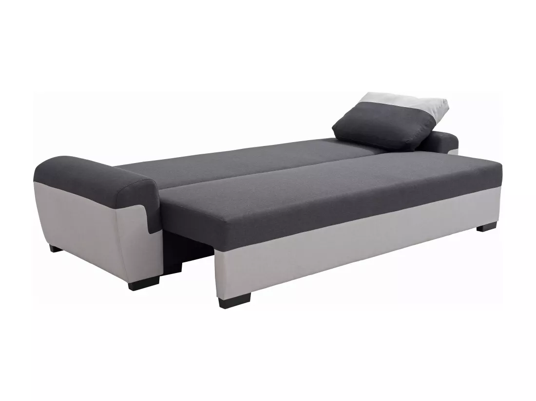 Canapé 3 places convertible en tissu anthracite et gris clair GABY II