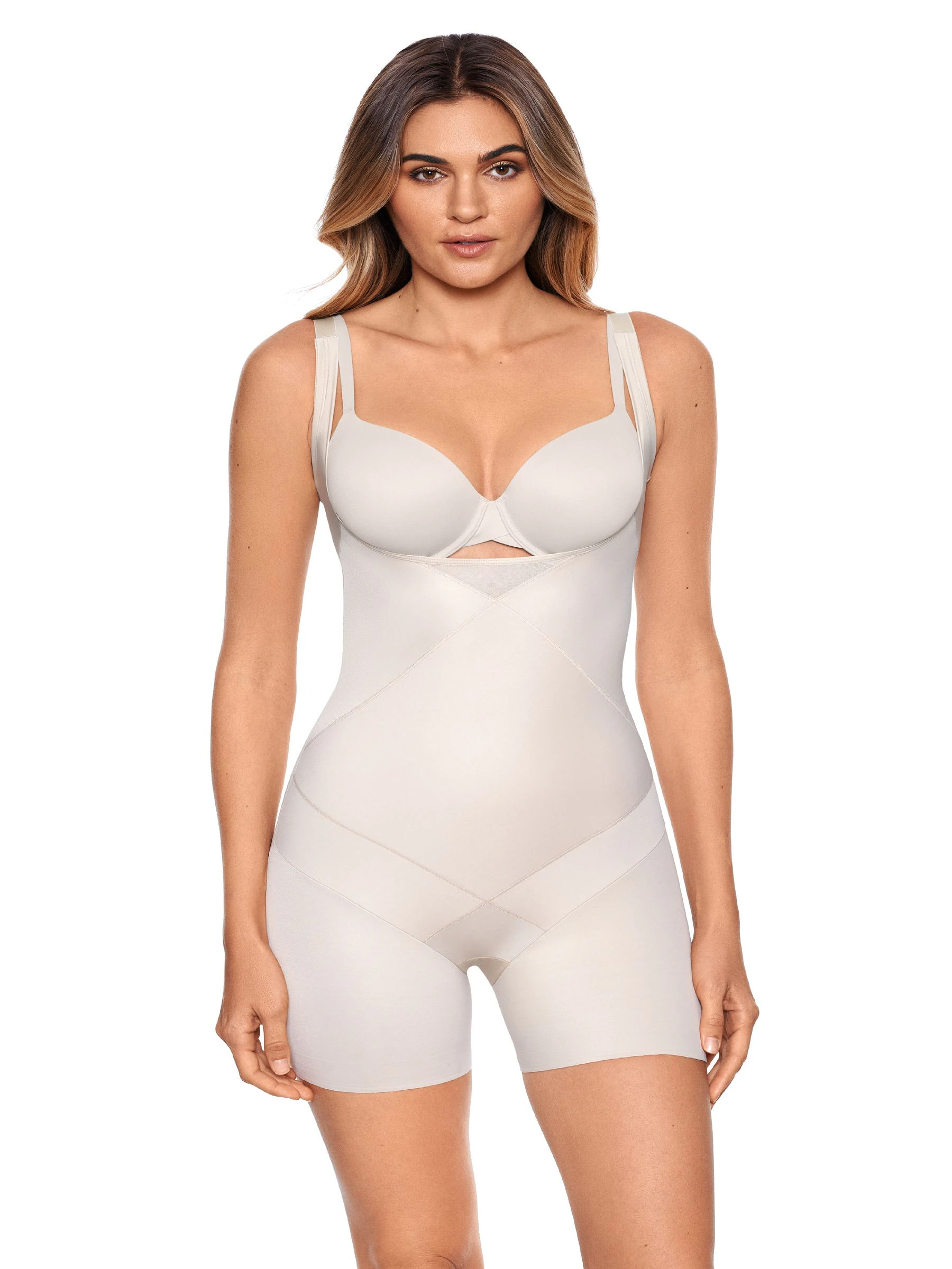 Warm beige - Miraclesuit Shapewear - Extrasterk vormgevende body met directe buikcorrectie