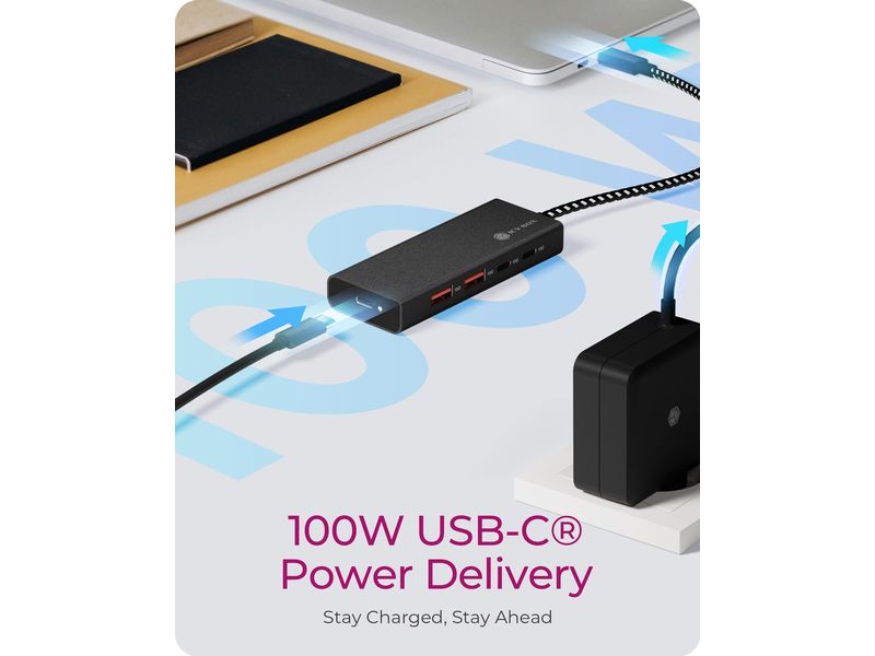 ICY BOX USB-Hub 4-Port Hub IB-HUB1436-CPD 4-Port Hub mit USB 3.2 Gen 2 Type-C Anschluss und PD 100 W