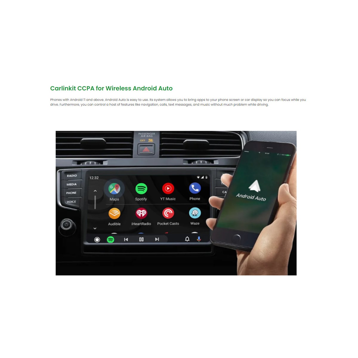 Trådløs CarPlay-adapter for Android-bilstereo