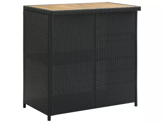 Ensemble de bar 3 pcs Résine tressée Noir