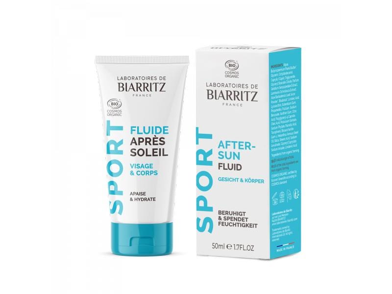 Laboratoires de Biarritz After Sun Fluid Sport 50 ml Natürliches Après-Soleil spendet Feuchtigkeit und beruhigt die Haut