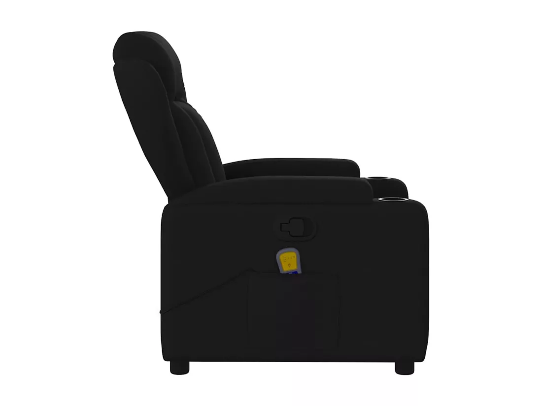 Fauteuil massant inclinable Noir Tissu