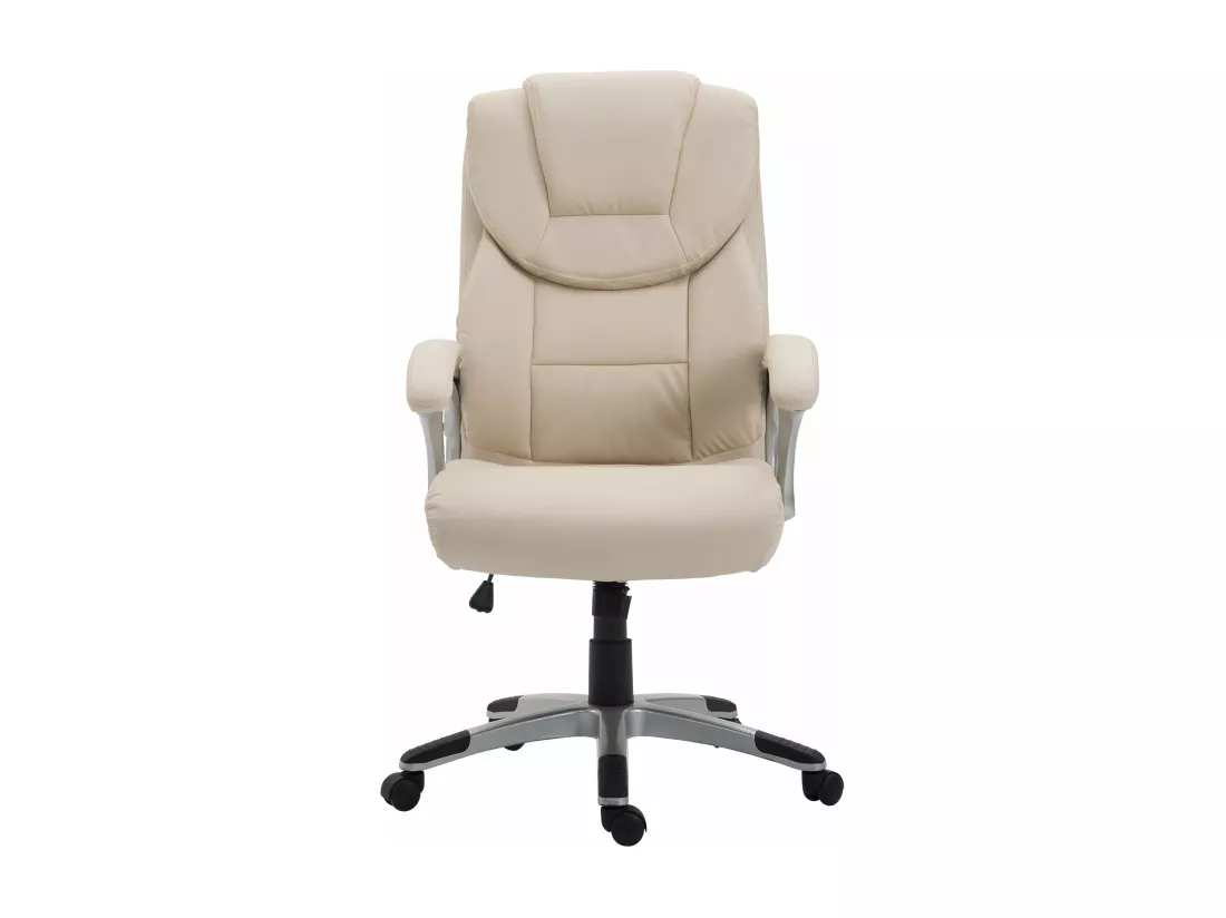 Chaise de bureau - Similicuir & Plastique - Crème - Texas V2