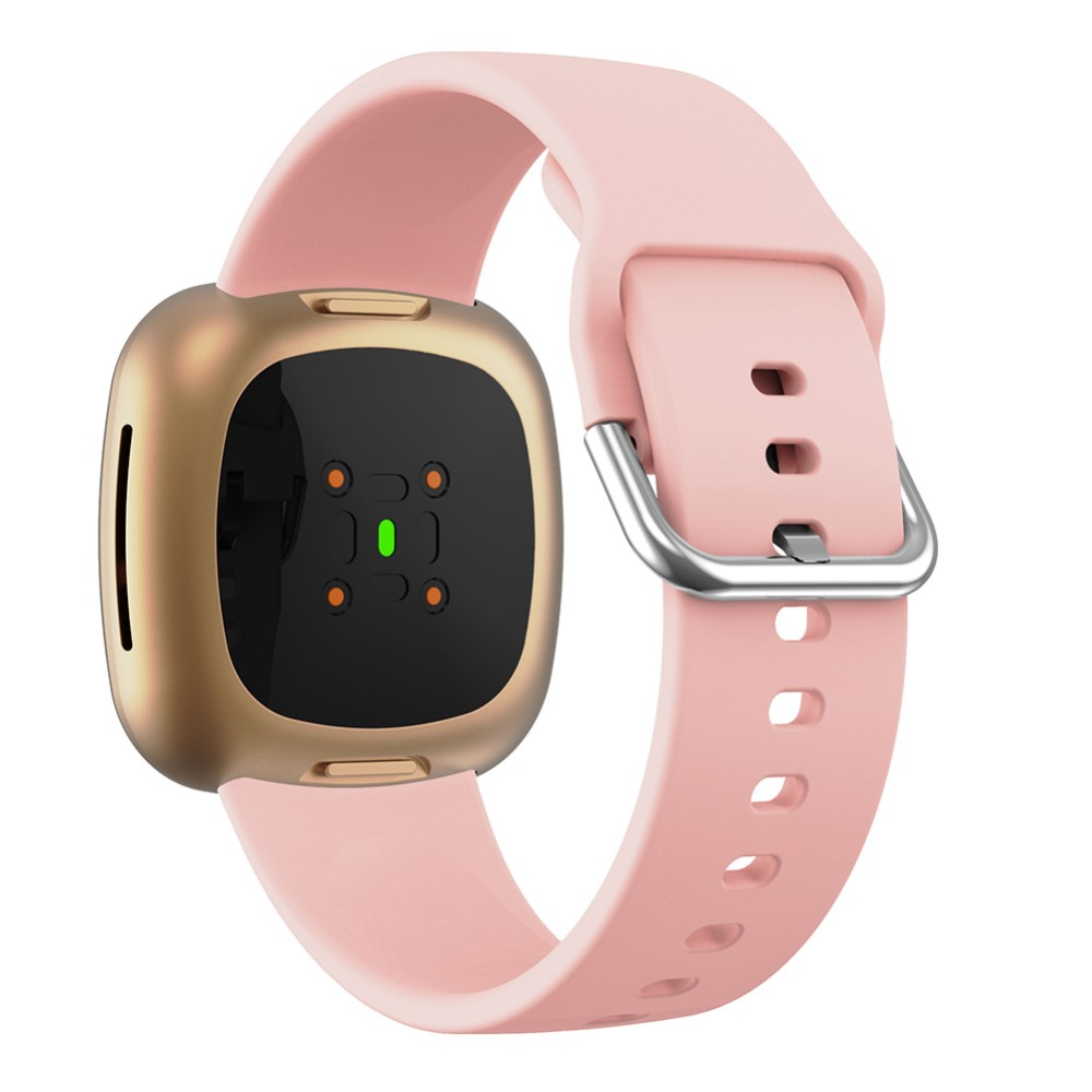 Fitbit Versa 4 / Versa 3 / Sense 2 / Sense Silikon Sport Armband mit Dornschliesse (Gelenkumfang 152-218mm) - Rosa