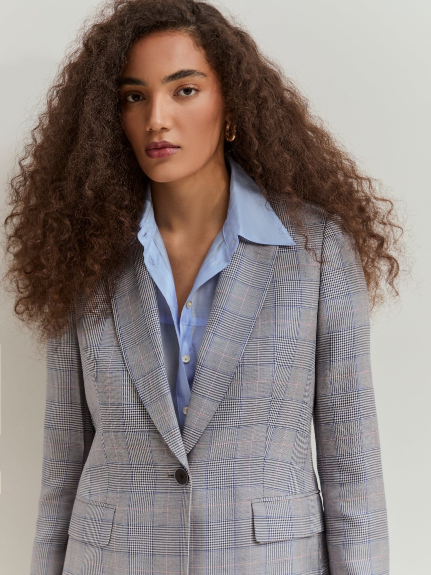 Blazer com padrão xadrez