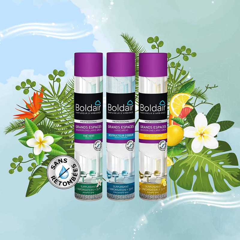 Désodorisant Boldair buse surpuissante zeste de citron - Aérosol 750 ml