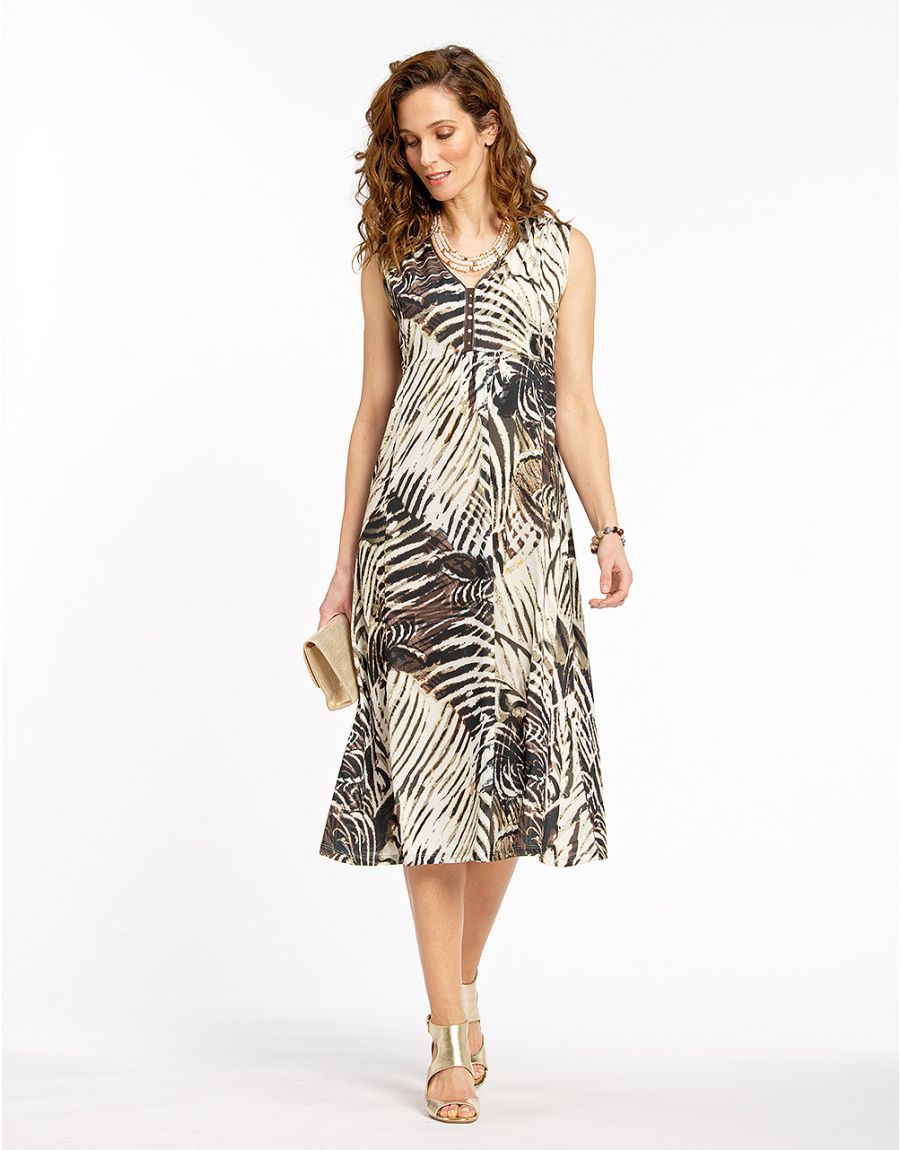 Robe longue verte marron