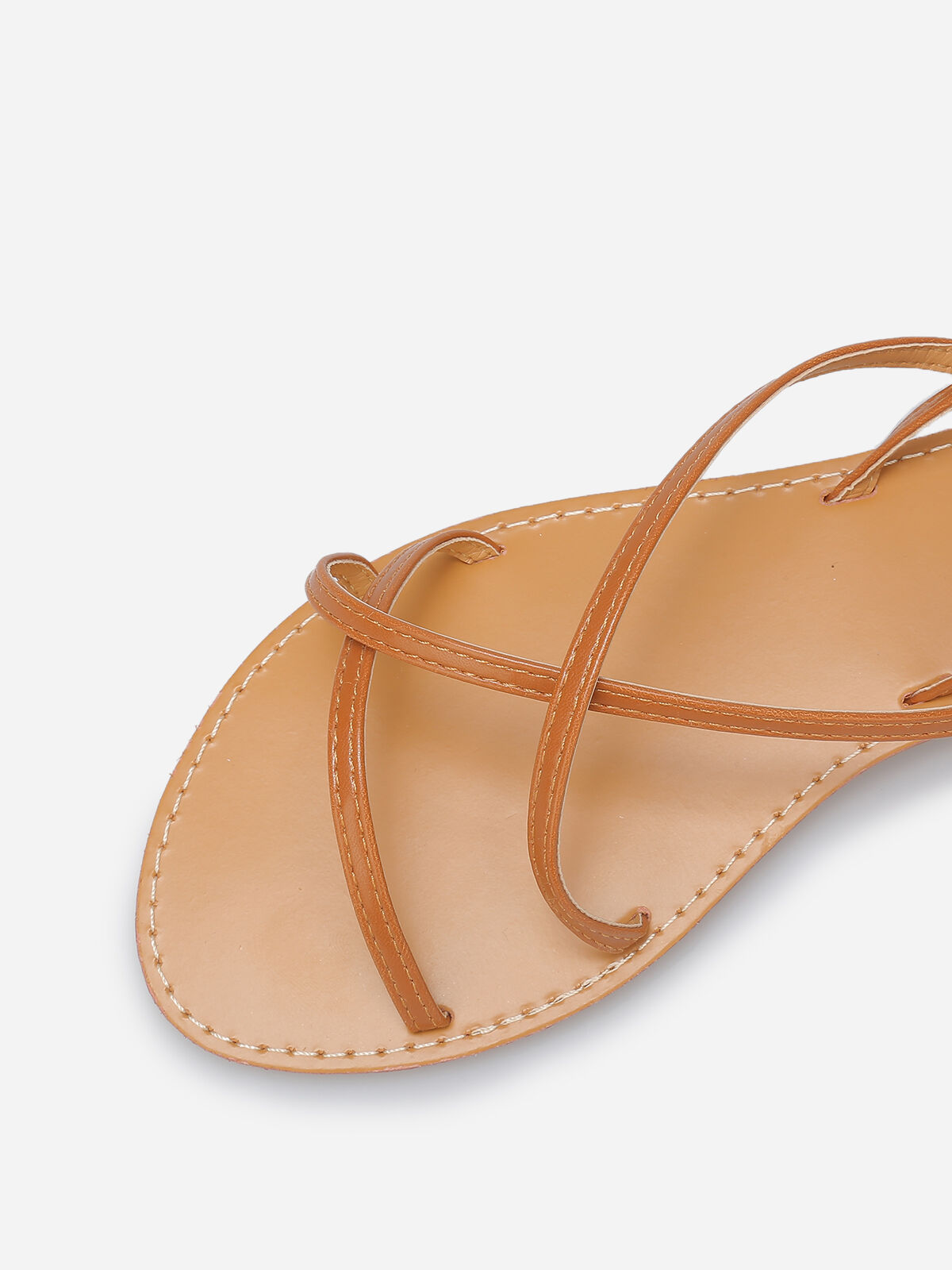 Nu-pieds à brides fines- Camel