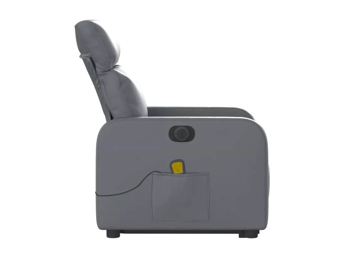 Fauteuil inclinable massant électrique gris similicuir